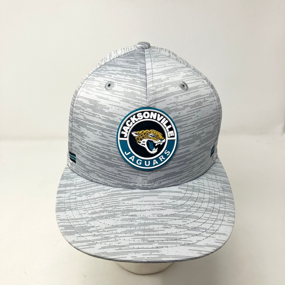New Era Hat Mens M/L Grey Jacksonville Jaguars 9FIFTY Snapback NFL Stretch Cap